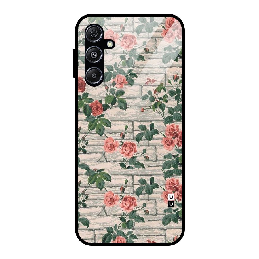 Floral Wall Design Glass Back Case for Galaxy M34 5G