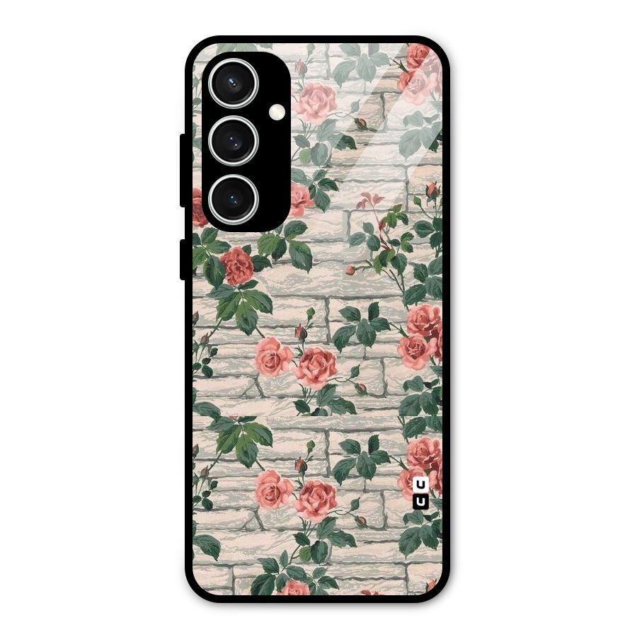 Floral Wall Design Glass Back Case for Galaxy S23 FE