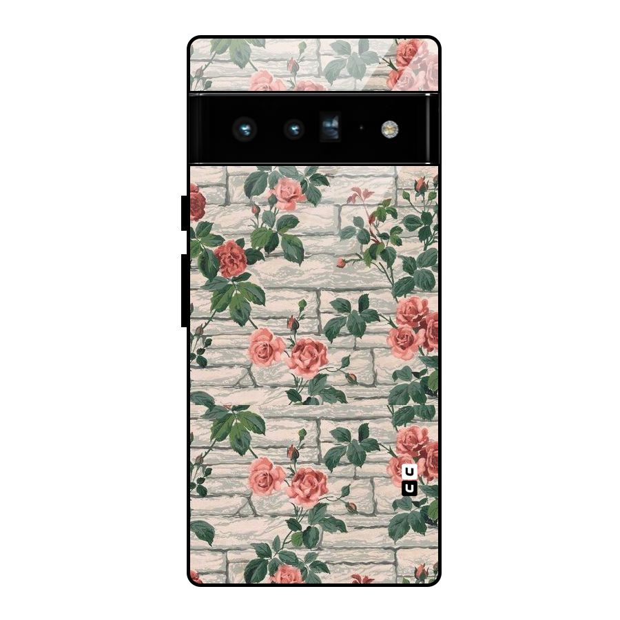 Floral Wall Design Glass Back Case for Google Pixel 6 Pro