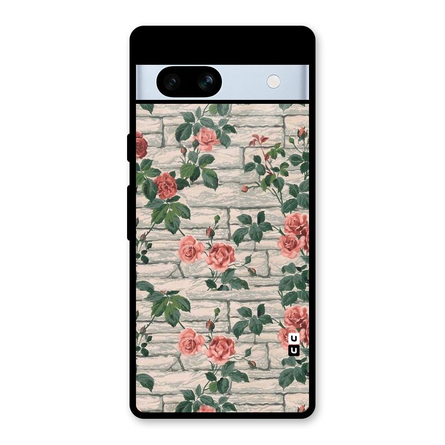 Floral Wall Design Glass Back Case for Google Pixel 7a