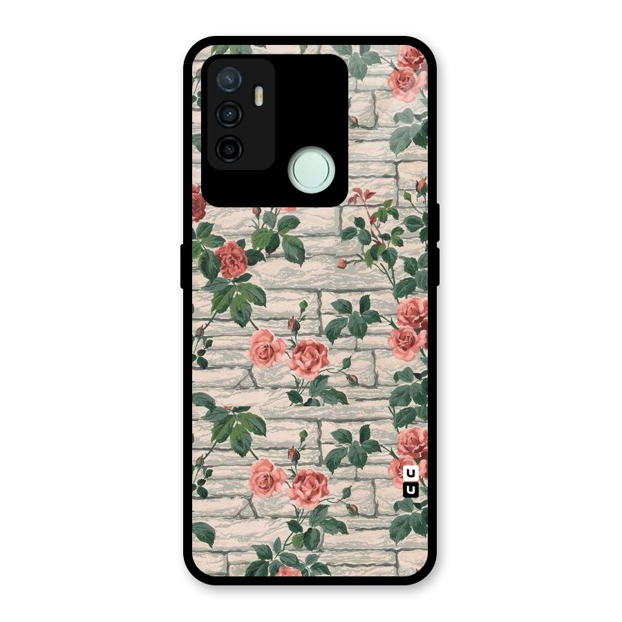 Floral Wall Design Glass Back Case for Oppo A53