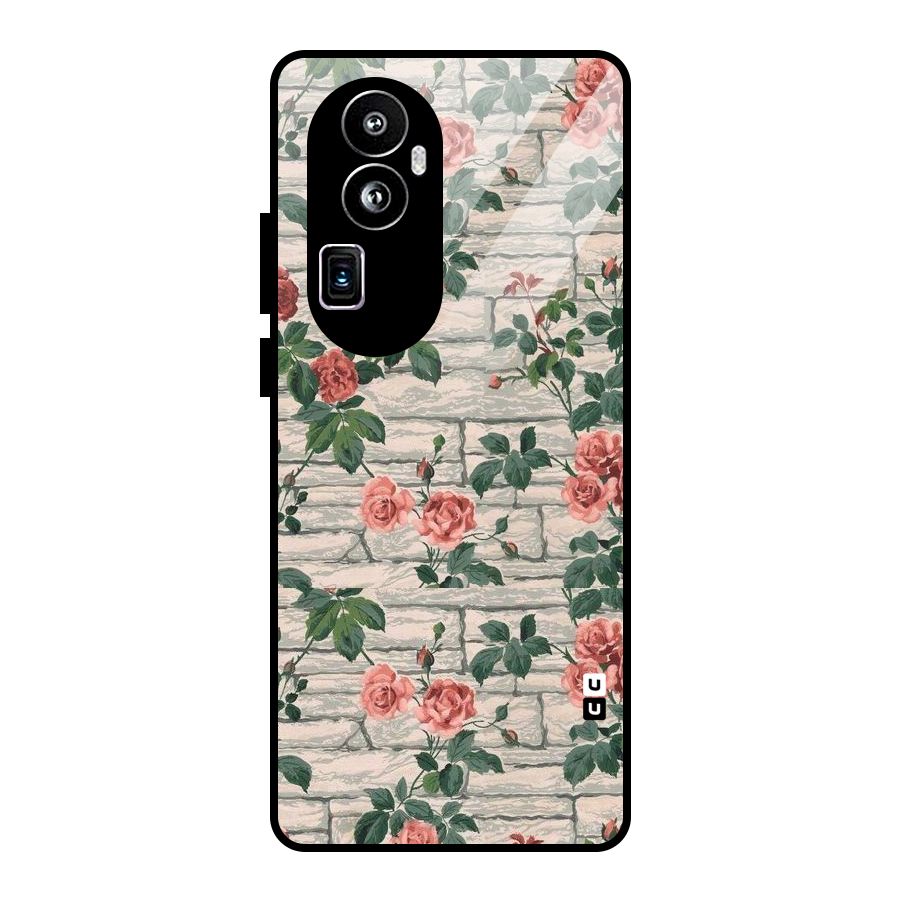 Floral Wall Design Glass Back Case for Oppo Reno10 Pro Plus
