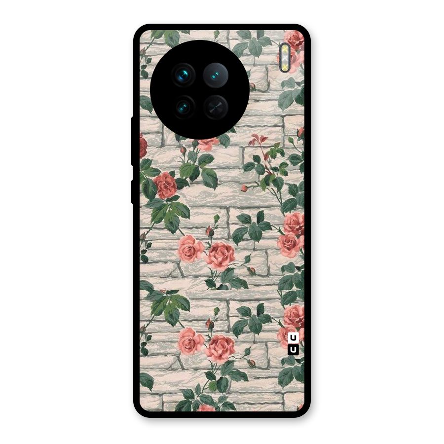 Floral Wall Design Glass Back Case for Vivo X90