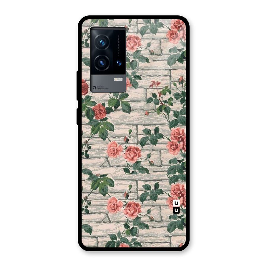 Floral Wall Design Glass Back Case for iQOO 9 5G