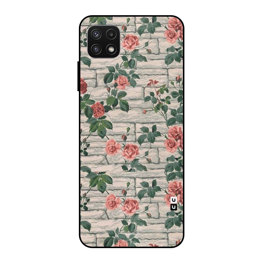 Floral Wall Design Metal Back Case for Galaxy A22 5G