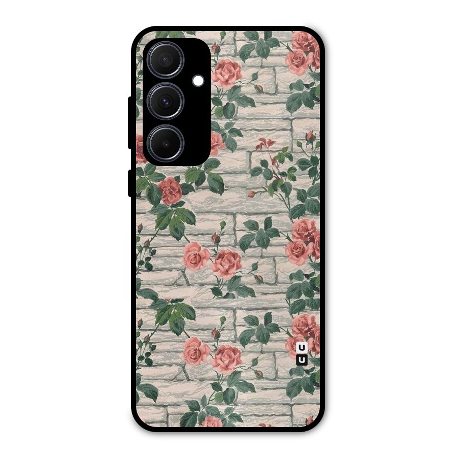 Floral Wall Design Metal Back Case for Galaxy A35