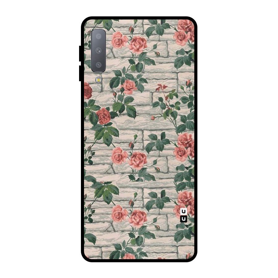 Floral Wall Design Metal Back Case for Galaxy A7 (2018)