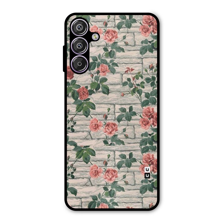 Floral Wall Design Metal Back Case for Galaxy M15