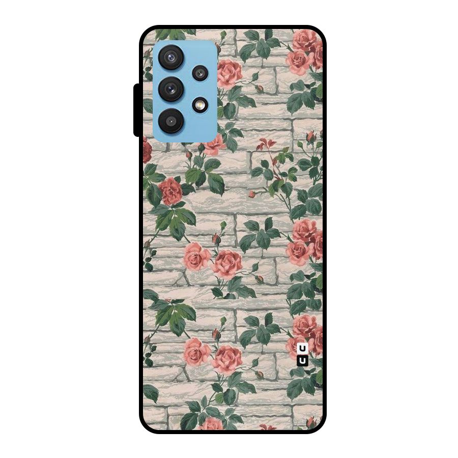 Floral Wall Design Metal Back Case for Galaxy M32 5G