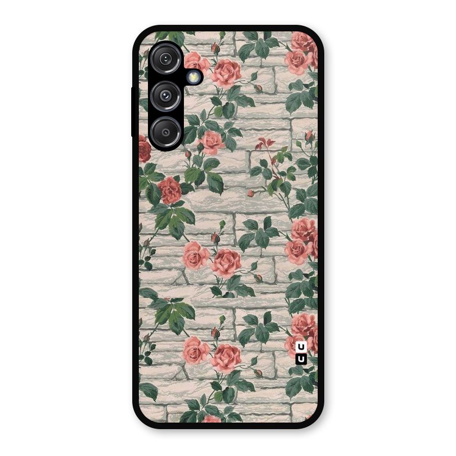 Floral Wall Design Metal Back Case for Galaxy M34 5G