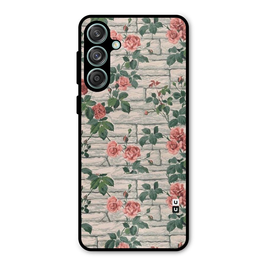 Floral Wall Design Metal Back Case for Galaxy M55 5G