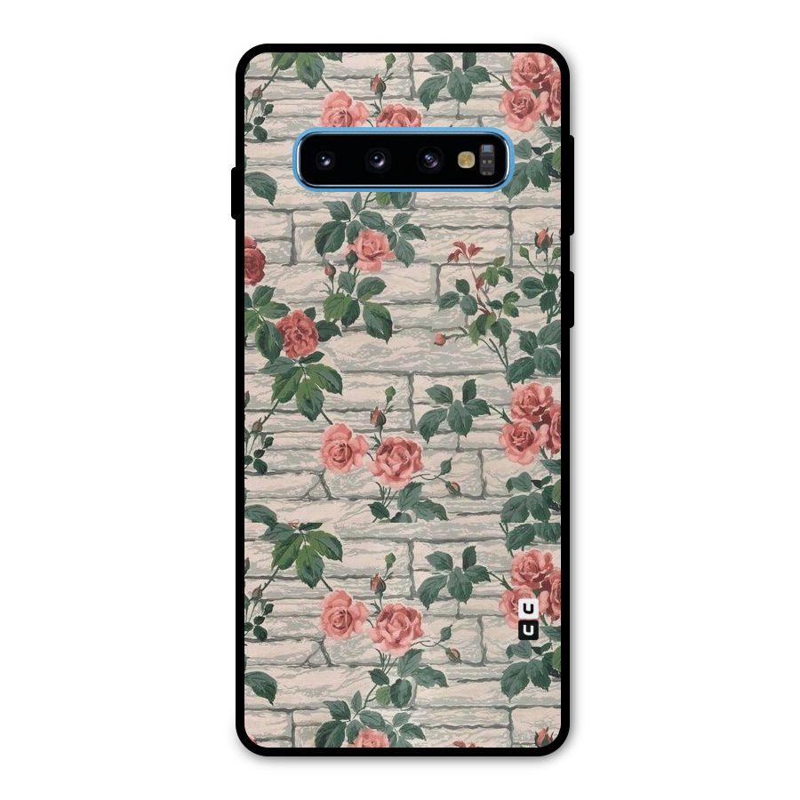 Floral Wall Design Metal Back Case for Galaxy S10