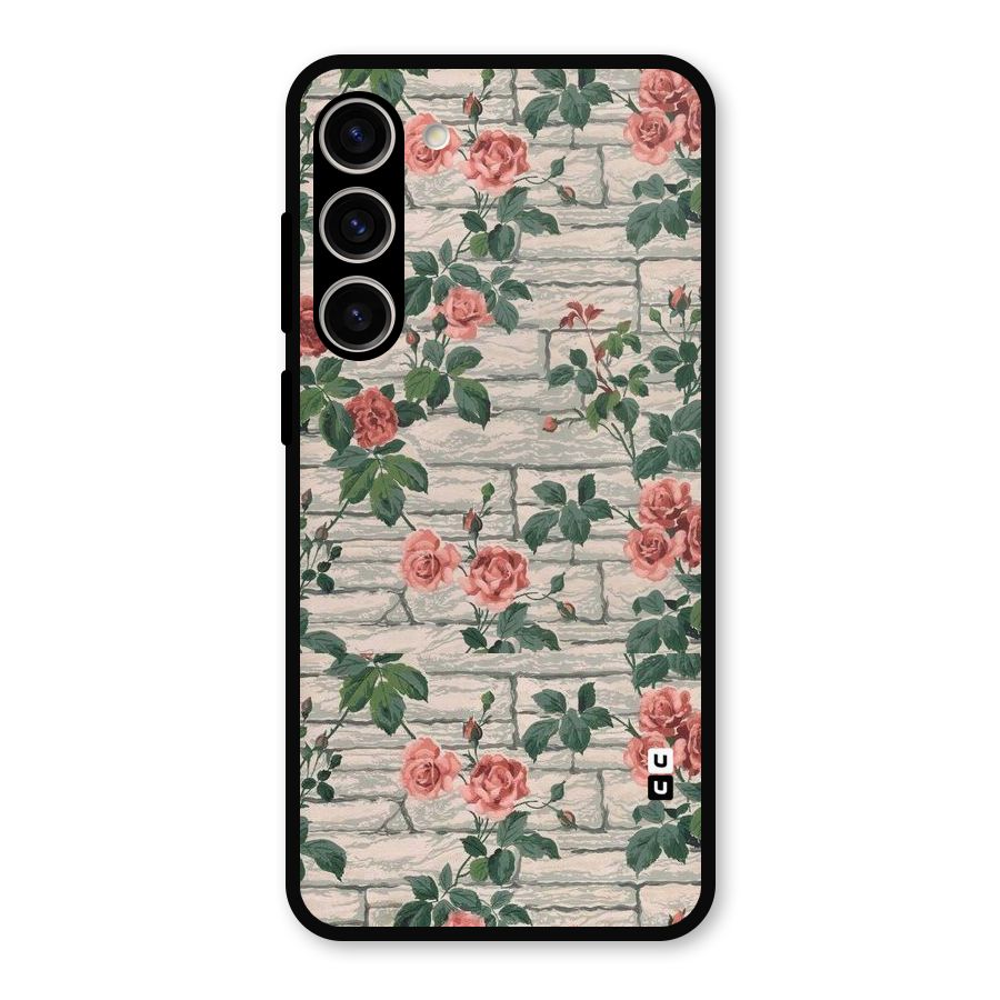 Floral Wall Design Metal Back Case for Galaxy S23 Plus