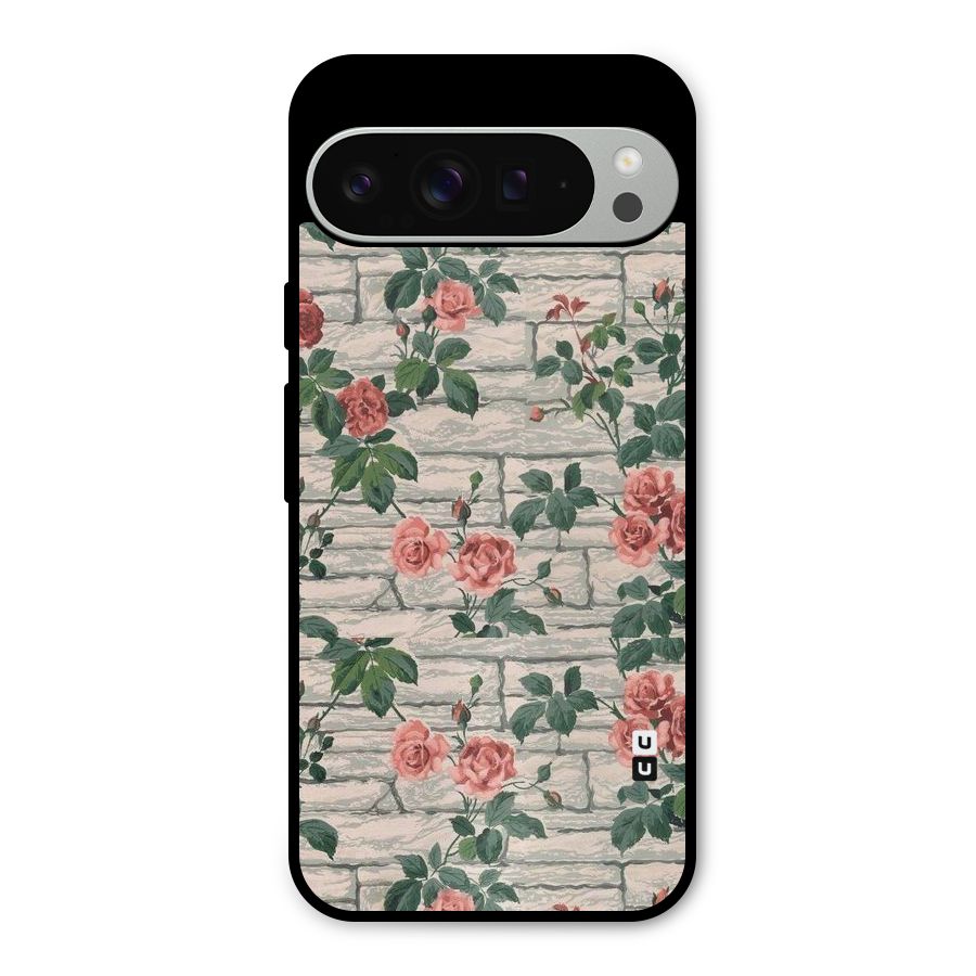 Floral Wall Design Metal Back Case for Google Pixel 9 Pro XL
