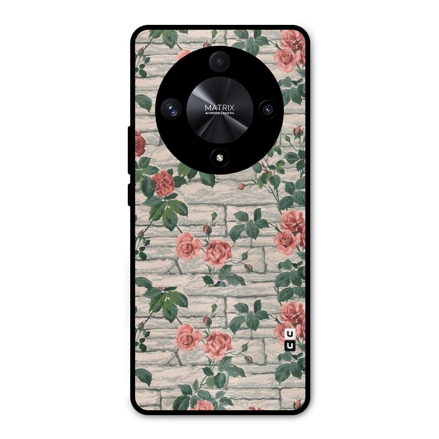 Floral Wall Design Metal Back Case for Honor X9b