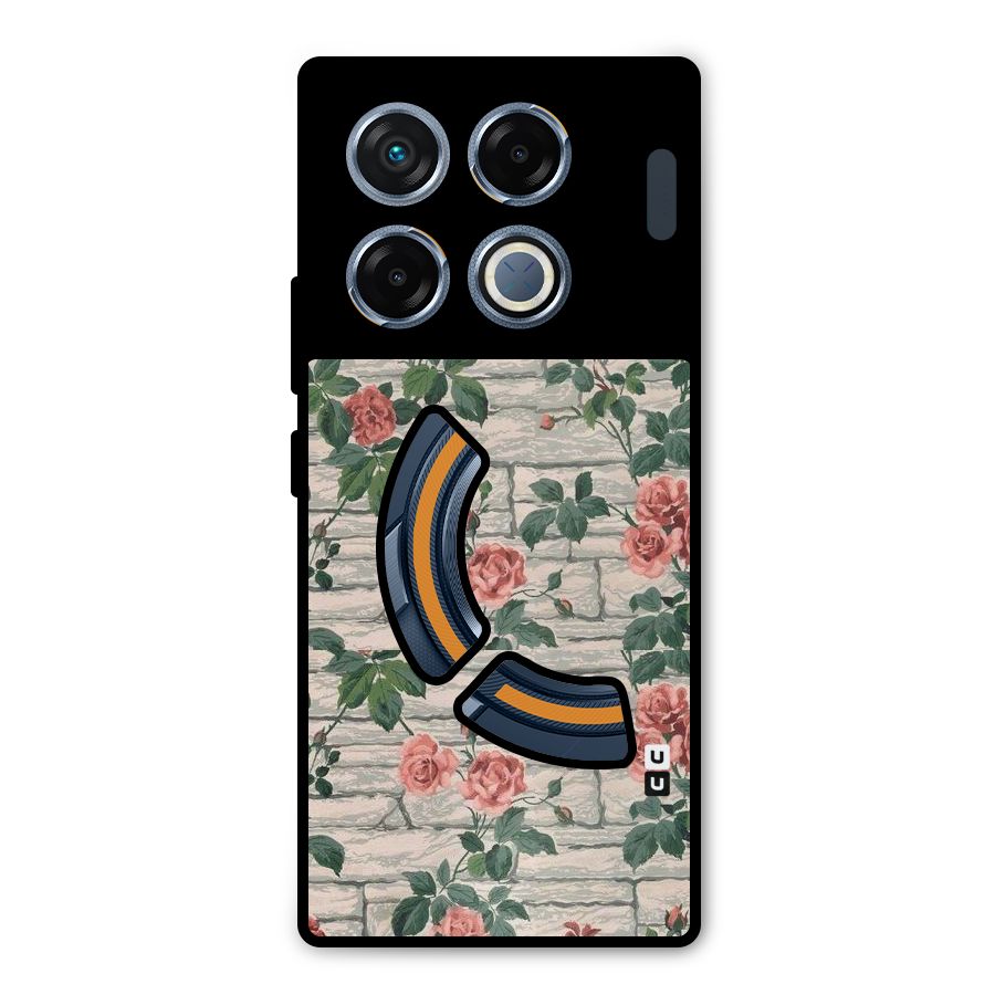 Floral Wall Design Metal Back Case for Infinix GT 20 Pro