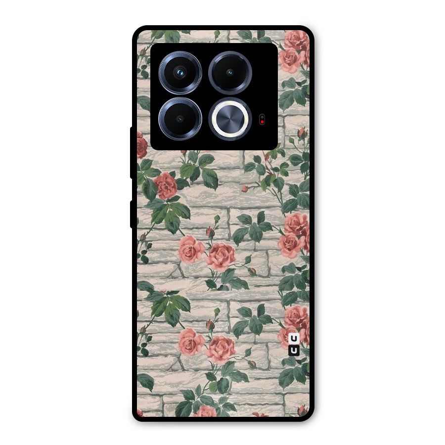 Floral Wall Design Metal Back Case for Infinix Note 40 5G