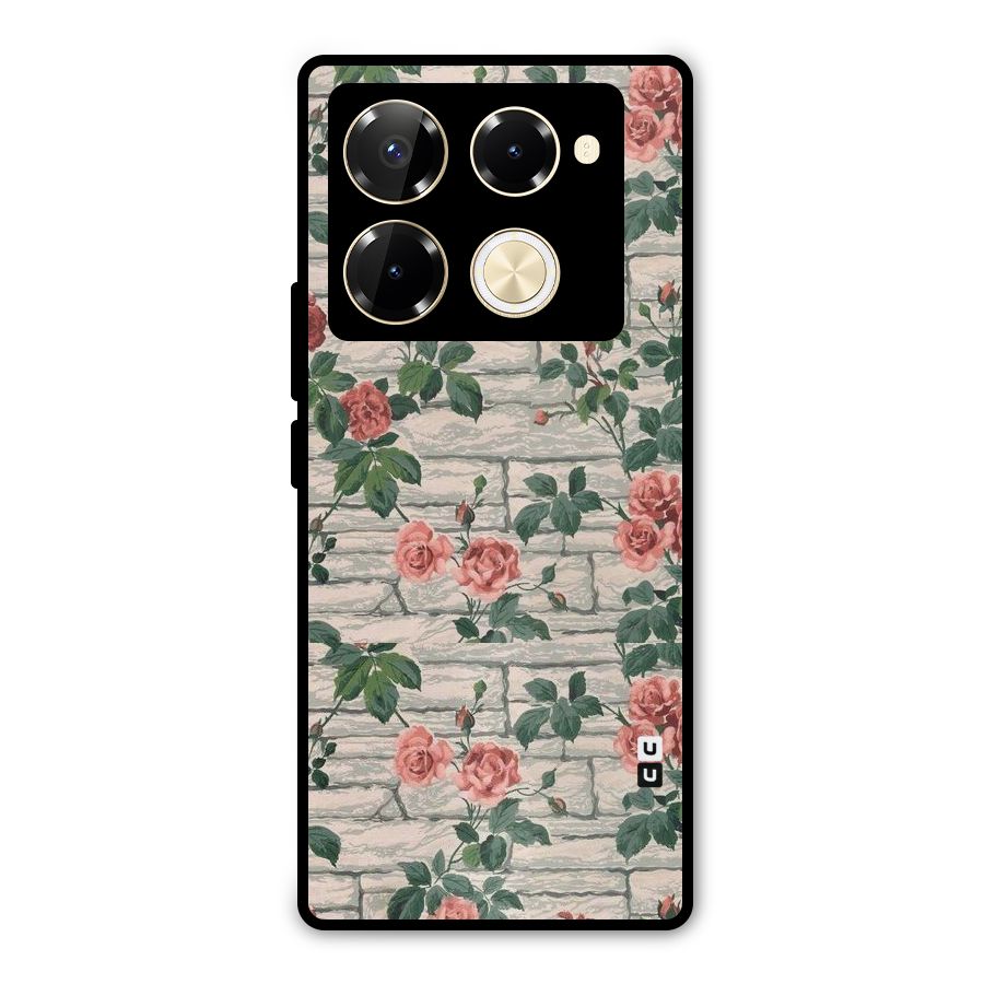 Floral Wall Design Metal Back Case for Infinix Note 40 Pro