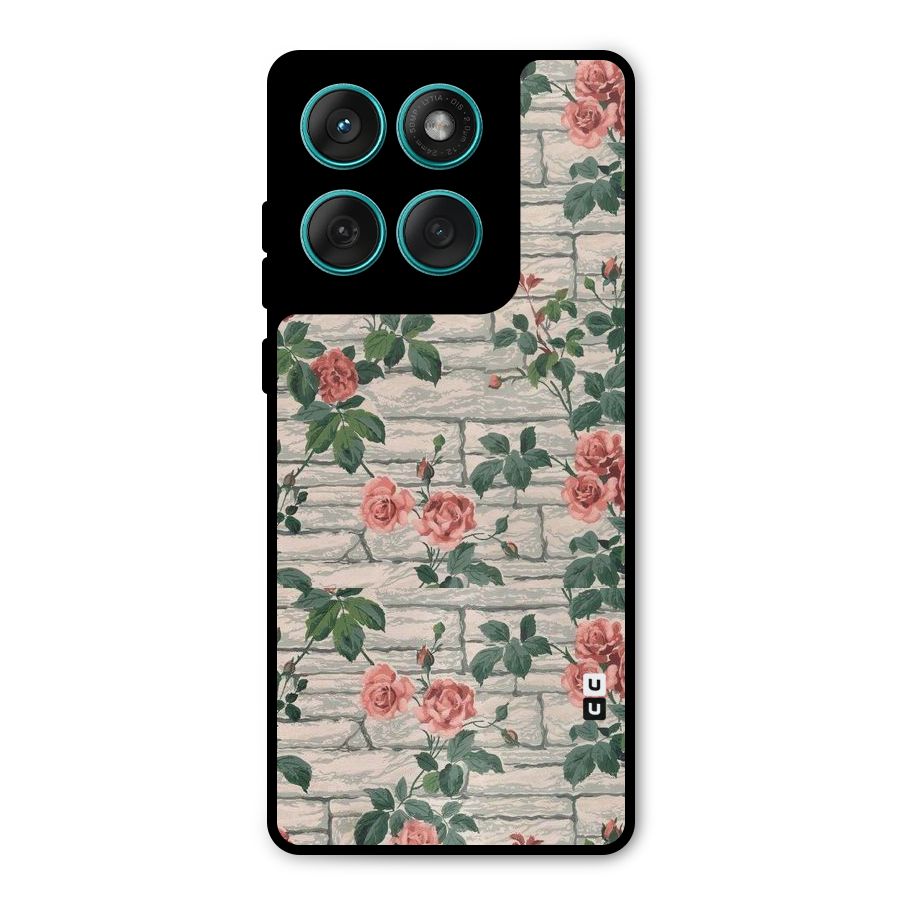Floral Wall Design Metal Back Case for Motorola Edge 60 Fusion