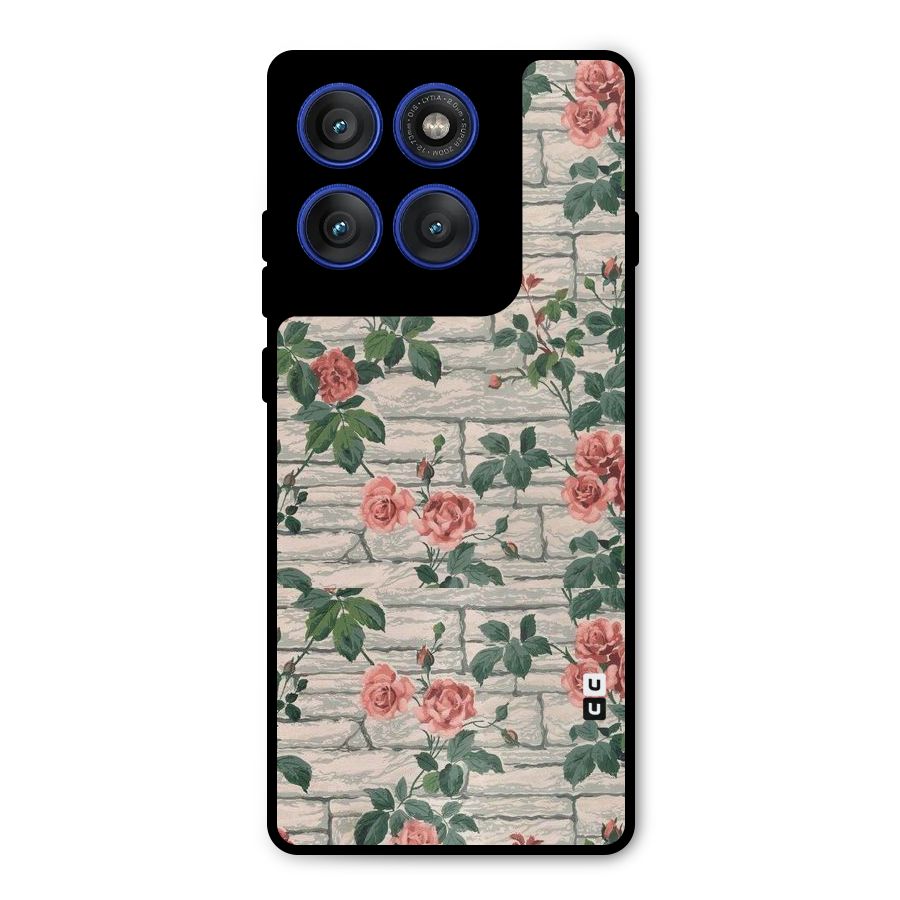 Floral Wall Design Metal Back Case for Motorola Edge 60 Pro