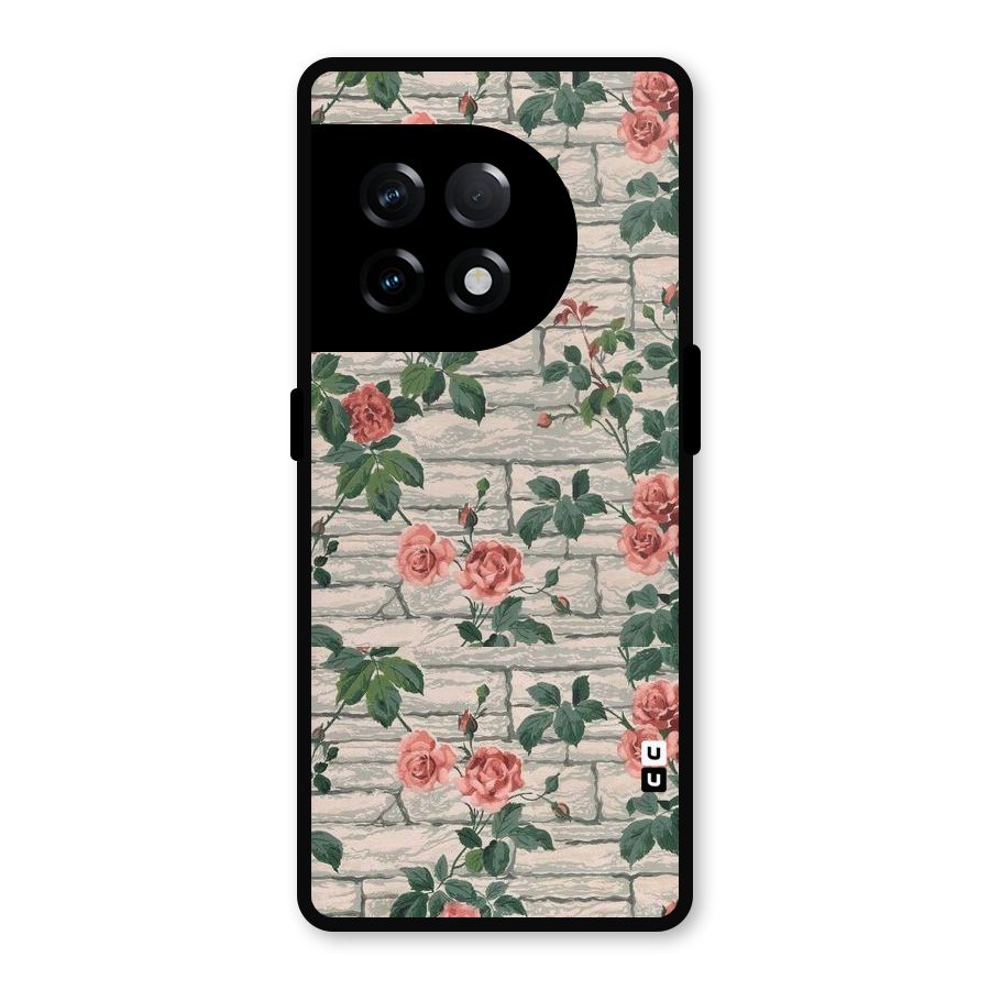 Floral Wall Design Metal Back Case for OnePlus 11R