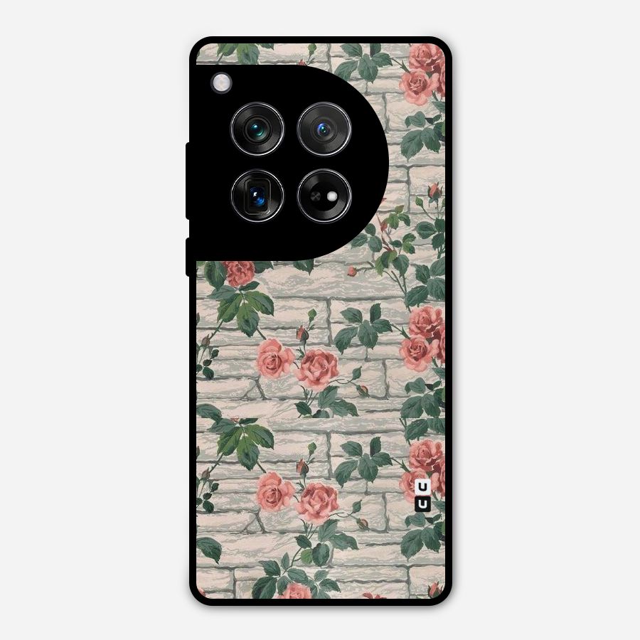 Floral Wall Design Metal Back Case for OnePlus 12