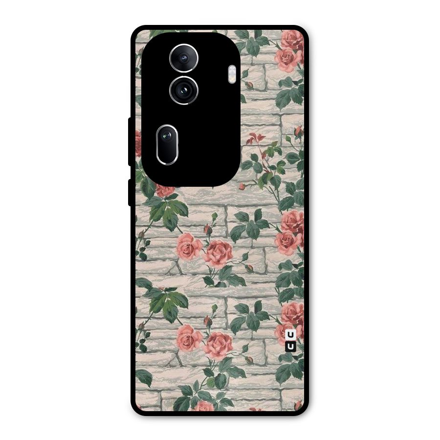 Floral Wall Design Metal Back Case for Oppo Reno11 Pro 5G