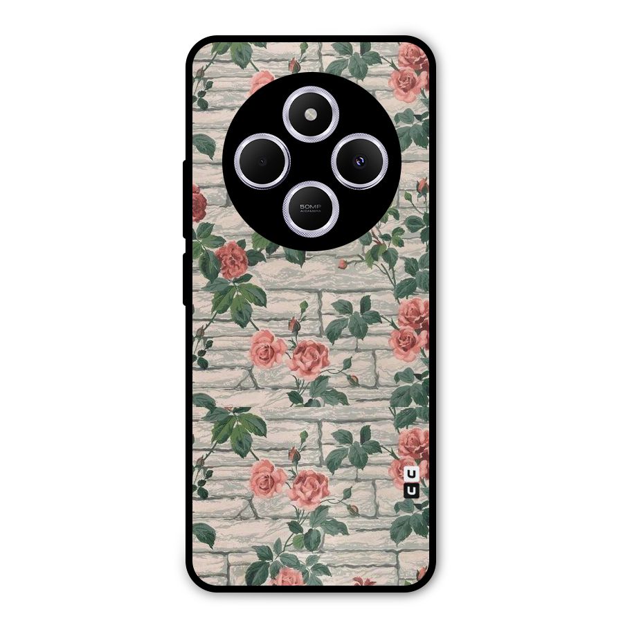 Floral Wall Design Metal Back Case for Poco M7