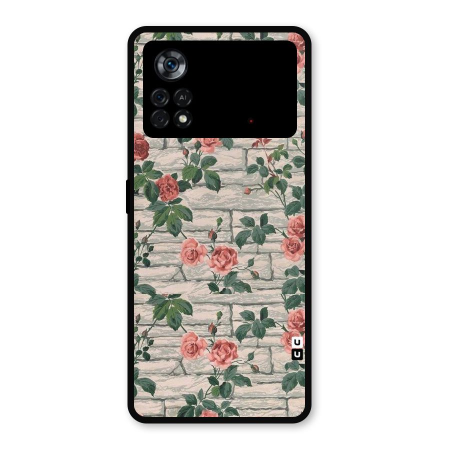 Floral Wall Design Metal Back Case for Poco X4 Pro 5G