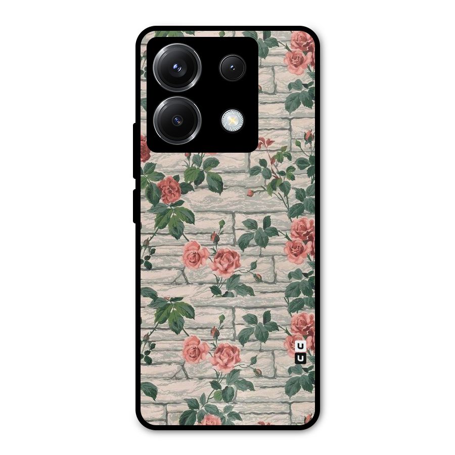 Floral Wall Design Metal Back Case for Poco X6