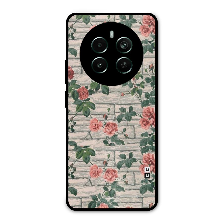 Floral Wall Design Metal Back Case for Realme 12 Pro Plus