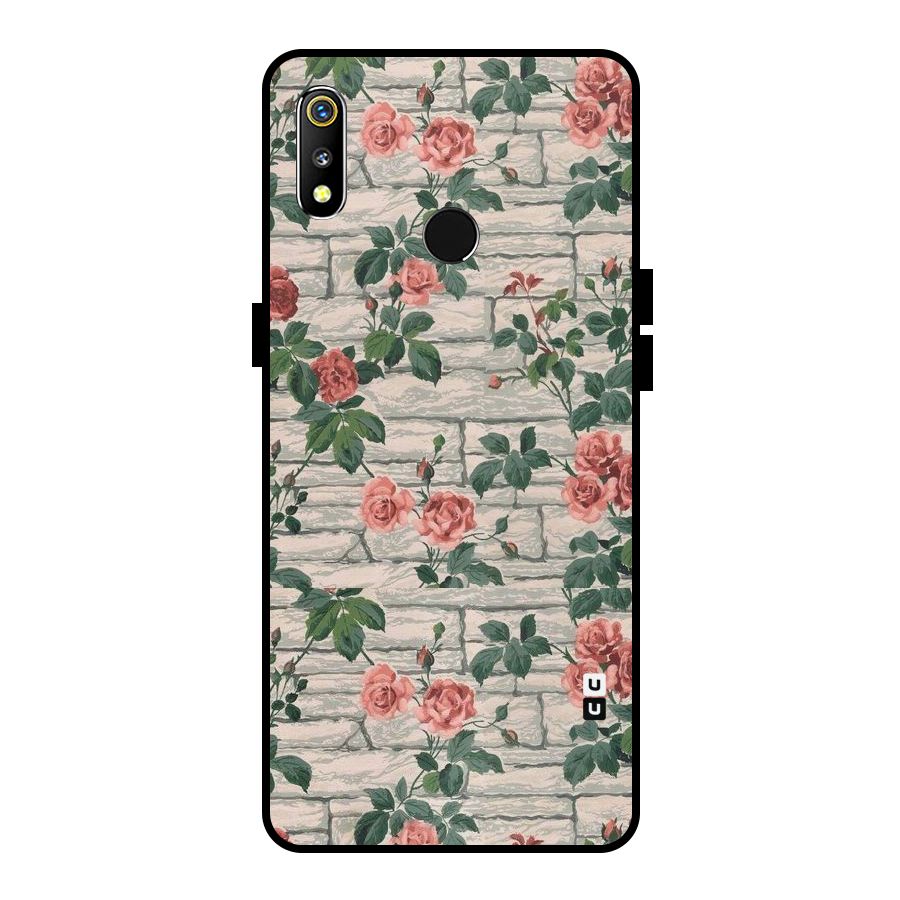 Floral Wall Design Metal Back Case for Realme 3i