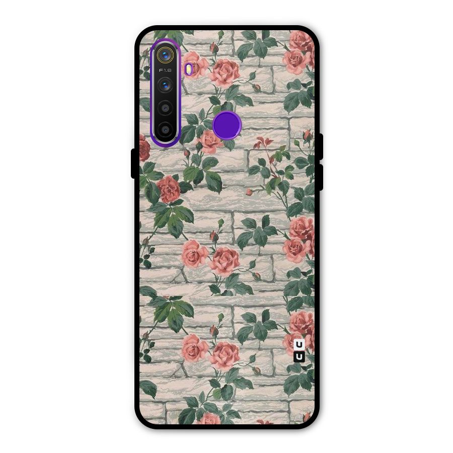 Floral Wall Design Metal Back Case for Realme 5