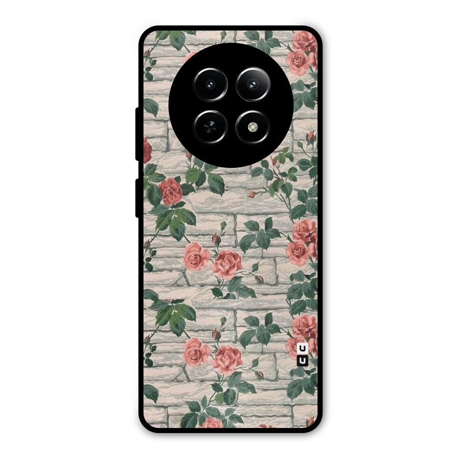 Floral Wall Design Metal Back Case for Realme Narzo 70x 5G