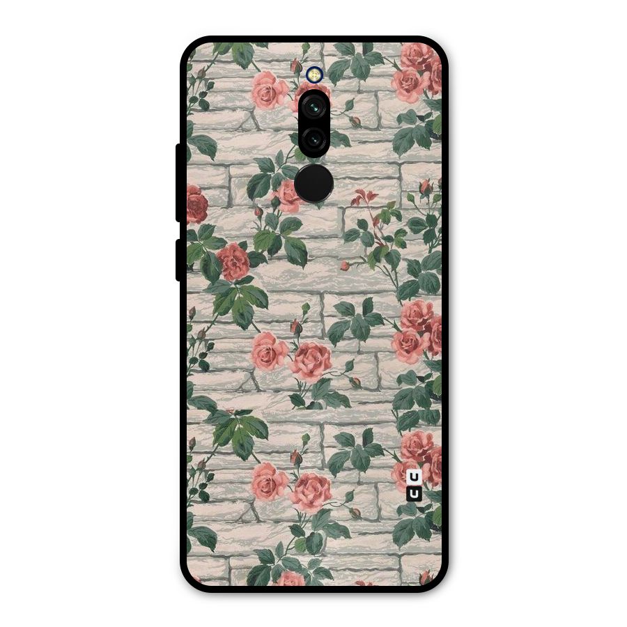 Floral Wall Design Metal Back Case for Redmi 8