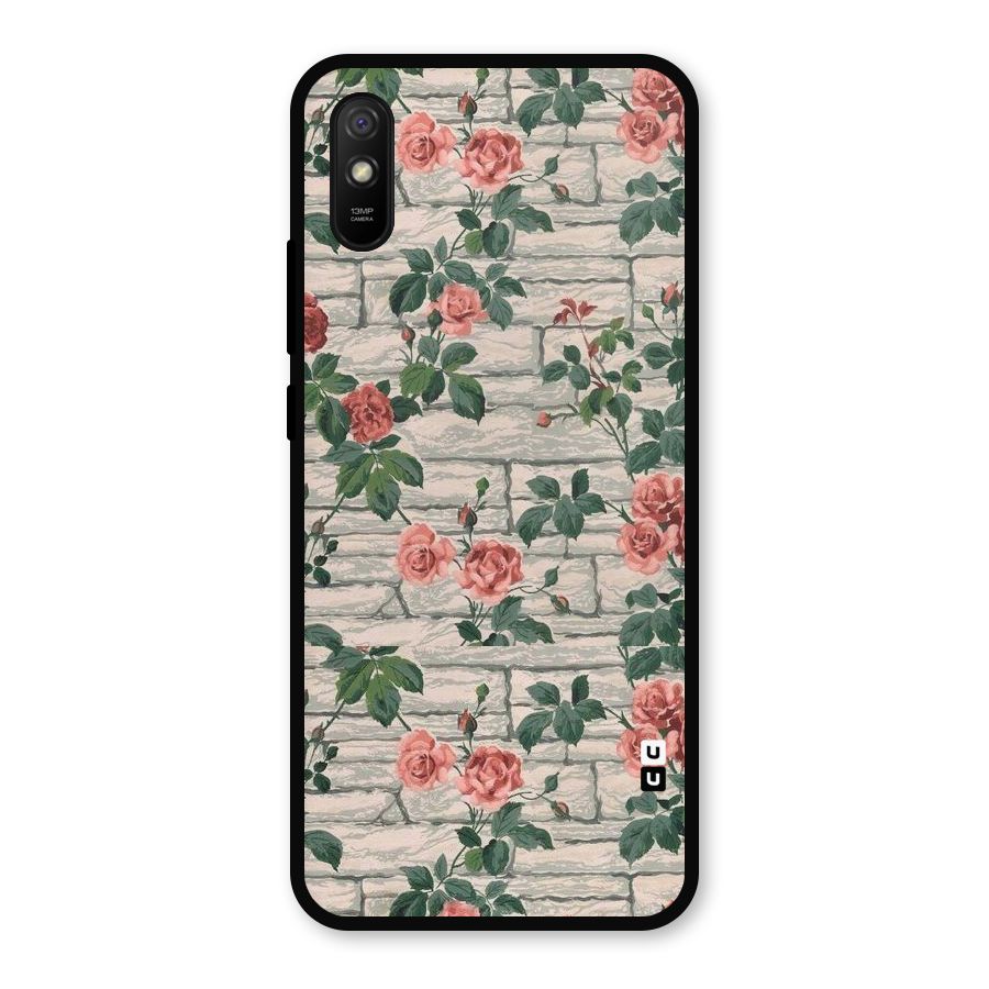 Floral Wall Design Metal Back Case for Redmi 9a