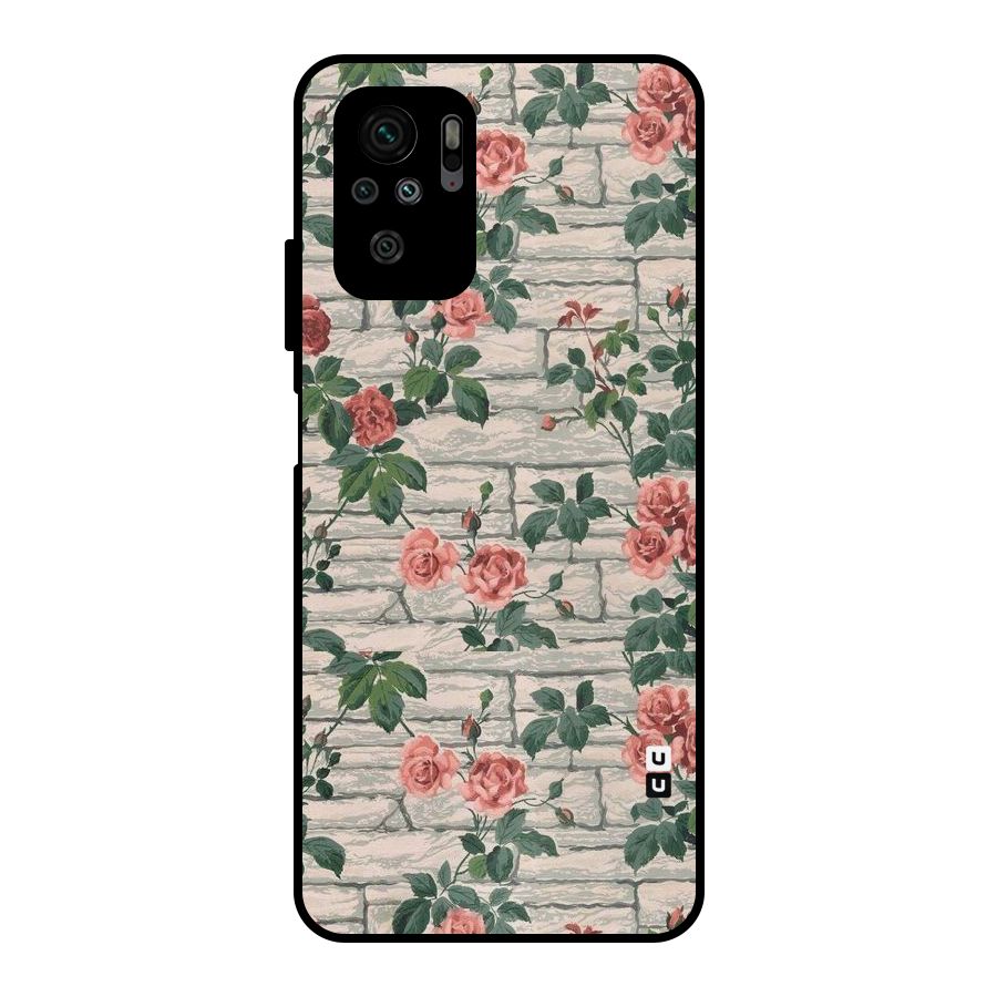 Floral Wall Design Metal Back Case for Redmi Note 10S