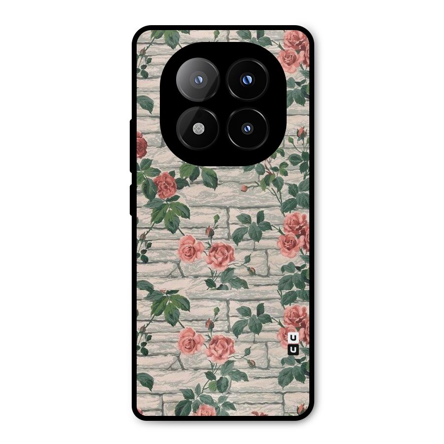 Floral Wall Design Metal Back Case for Redmi Note 14 Pro Plus 5G