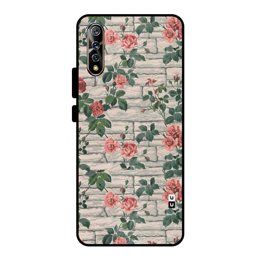 Floral Wall Design Metal Back Case for Vivo S1