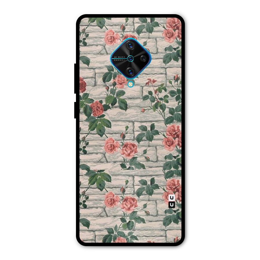 Floral Wall Design Metal Back Case for Vivo S1 Pro