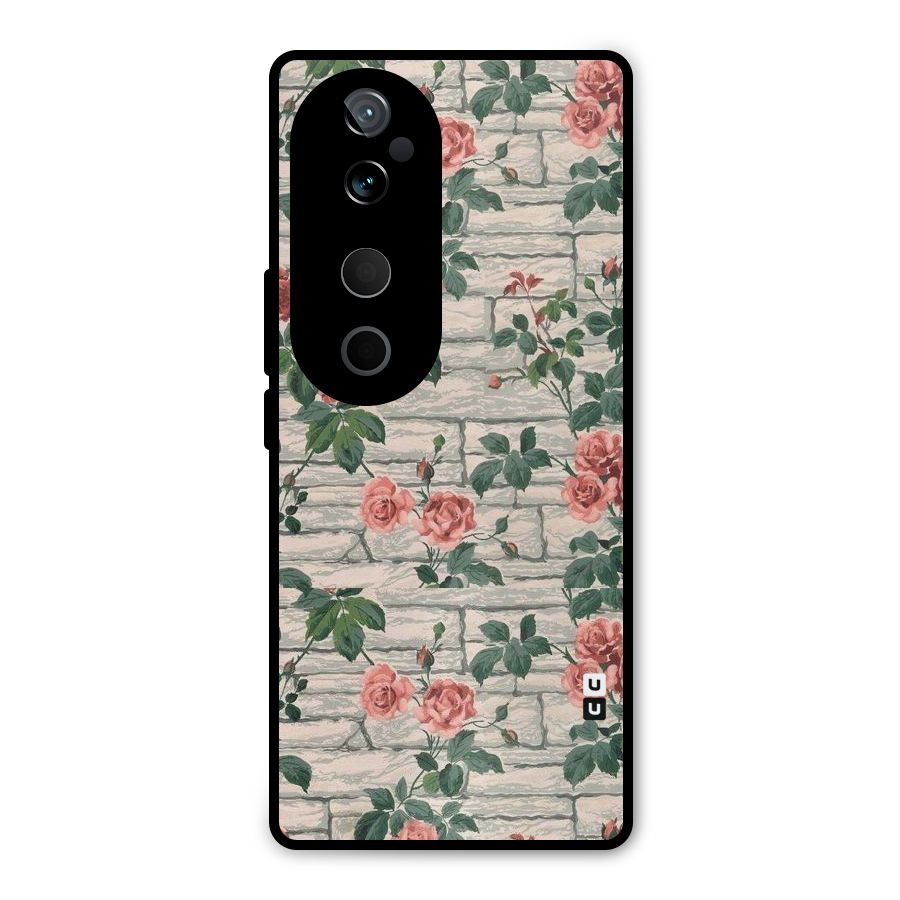 Floral Wall Design Metal Back Case for Vivo T3 Ultra