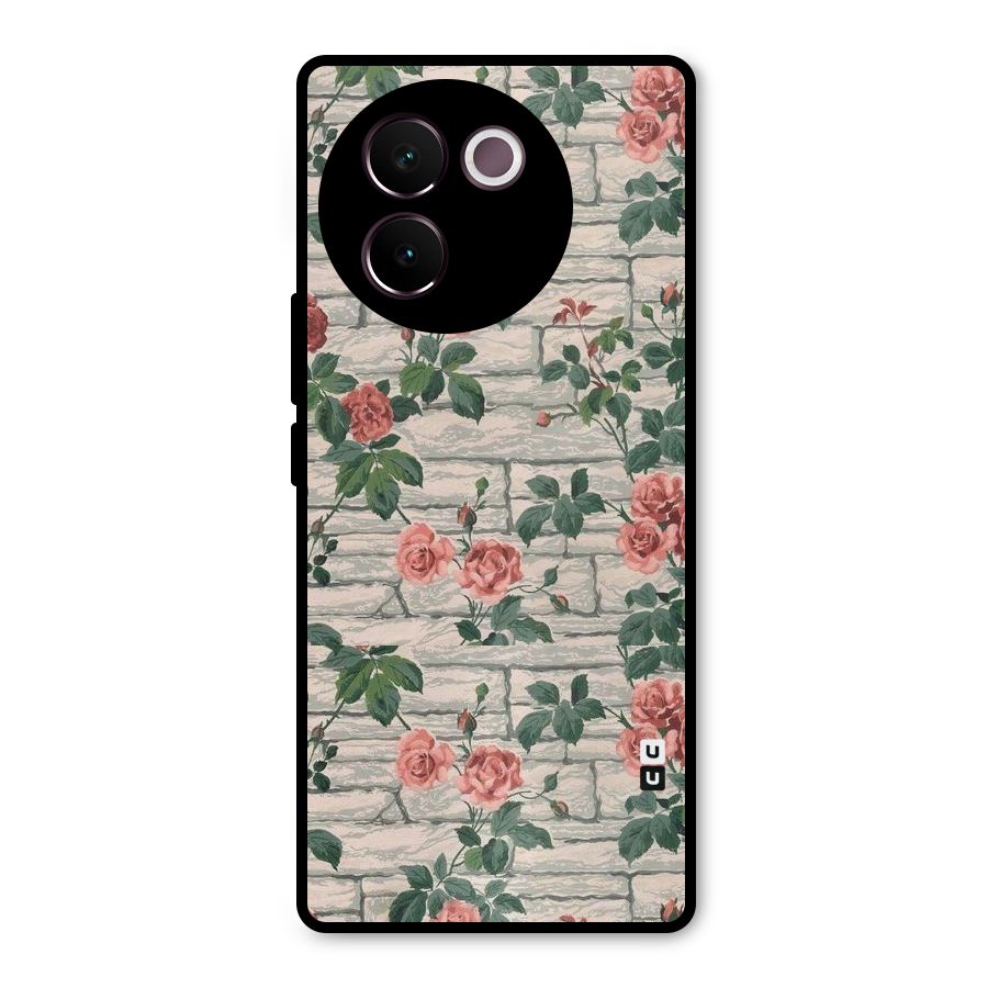 Floral Wall Design Metal Back Case for Vivo V30e