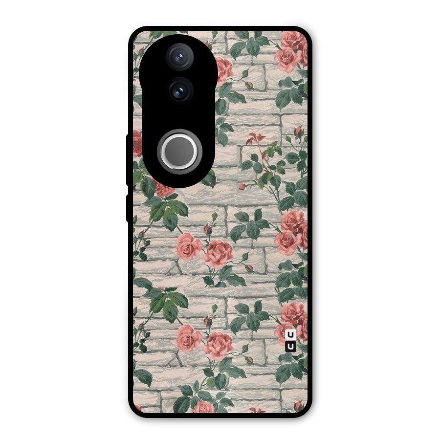 Floral Wall Design Metal Back Case for Vivo V50e