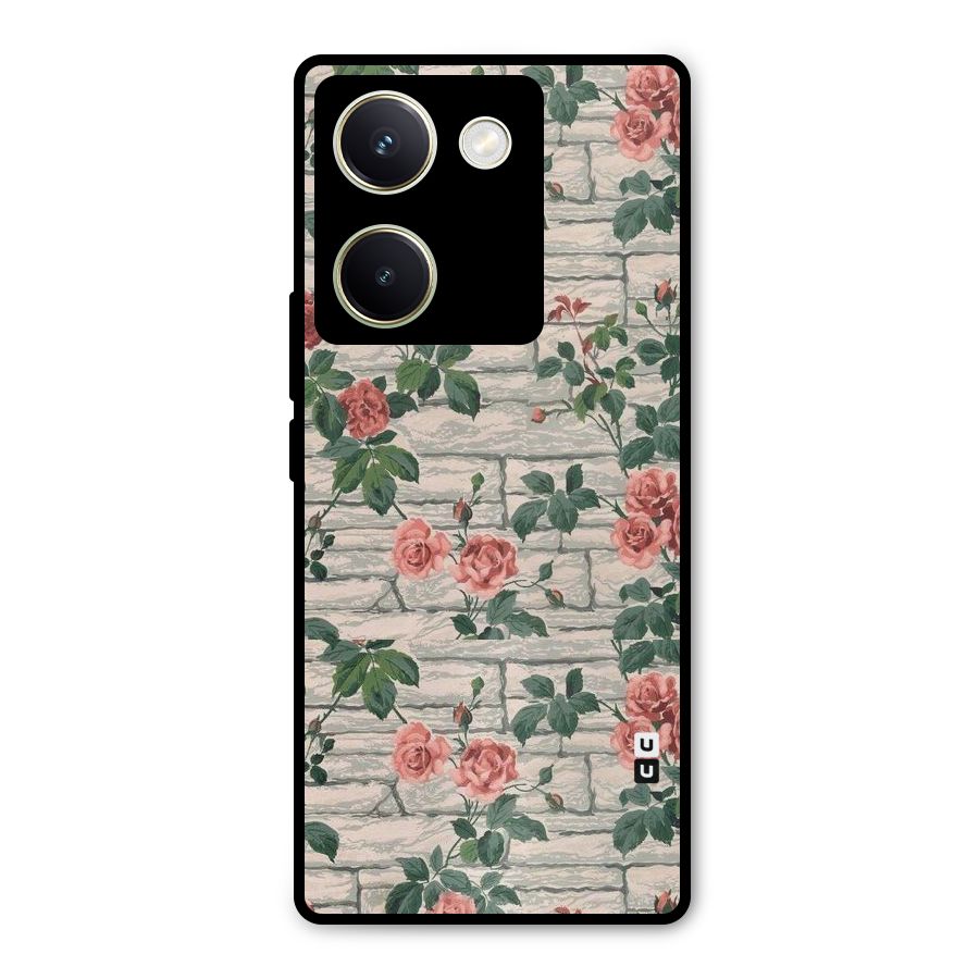 Floral Wall Design Metal Back Case for Vivo Y200 Pro