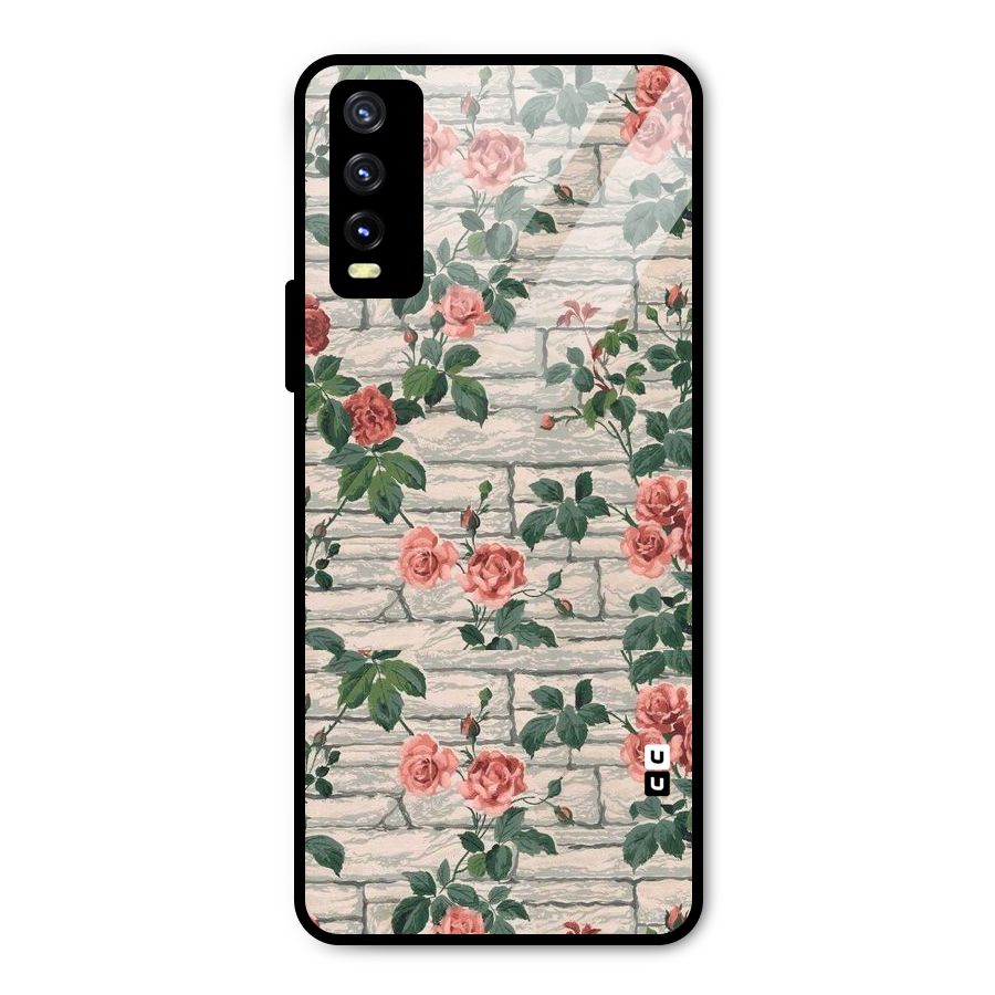 Floral Wall Design Metal Back Case for Vivo Y20 2021