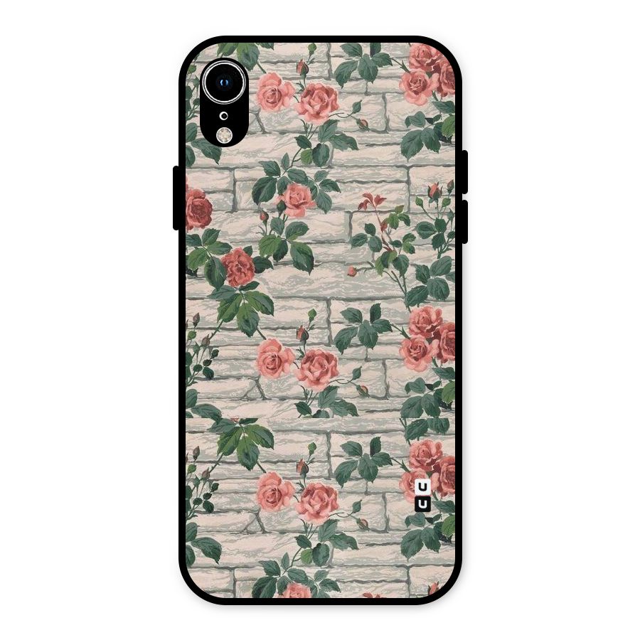 Floral Wall Design Metal Back Case for iPhone XR