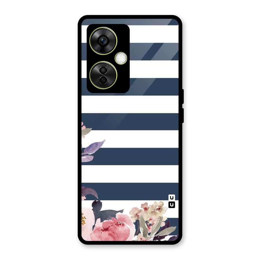 Floral Water Art Glass Back Case for OnePlus Nord CE 3 Lite
