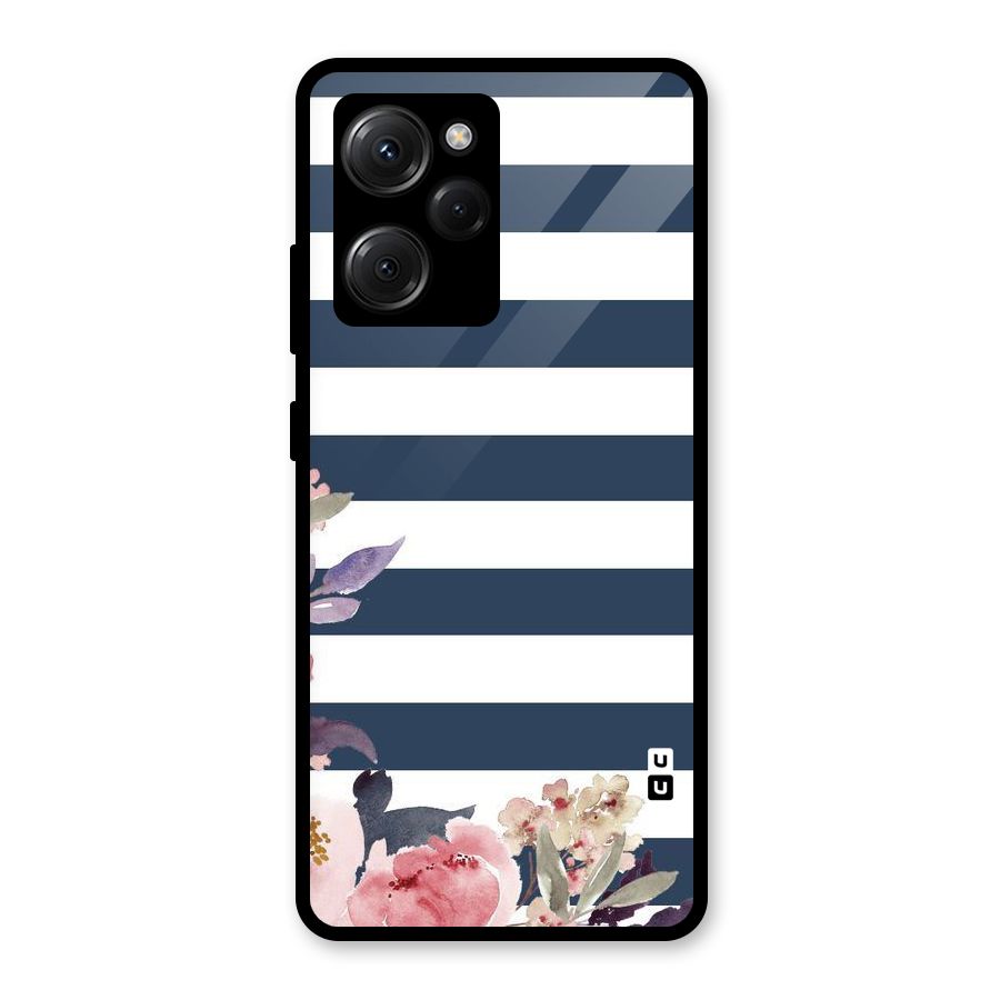 Floral Water Art Glass Back Case for Poco X5 Pro