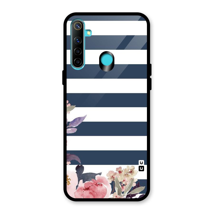 Floral Water Art Glass Back Case for Realme 5