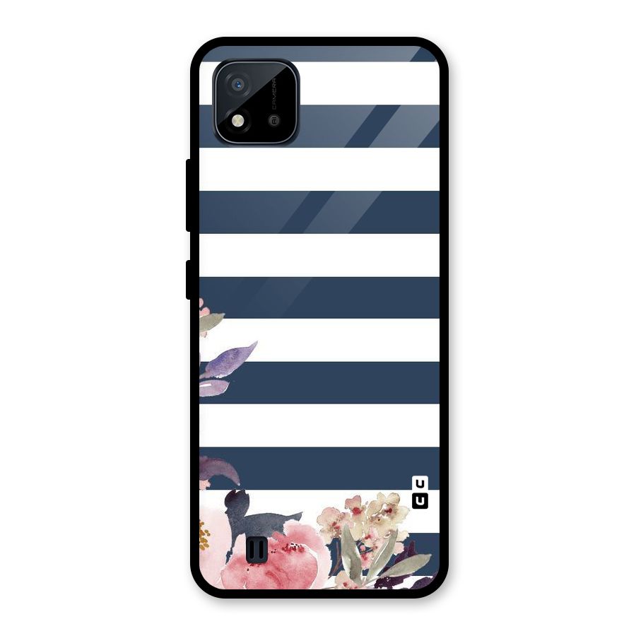 Floral Water Art Glass Back Case for Realme C11 2021